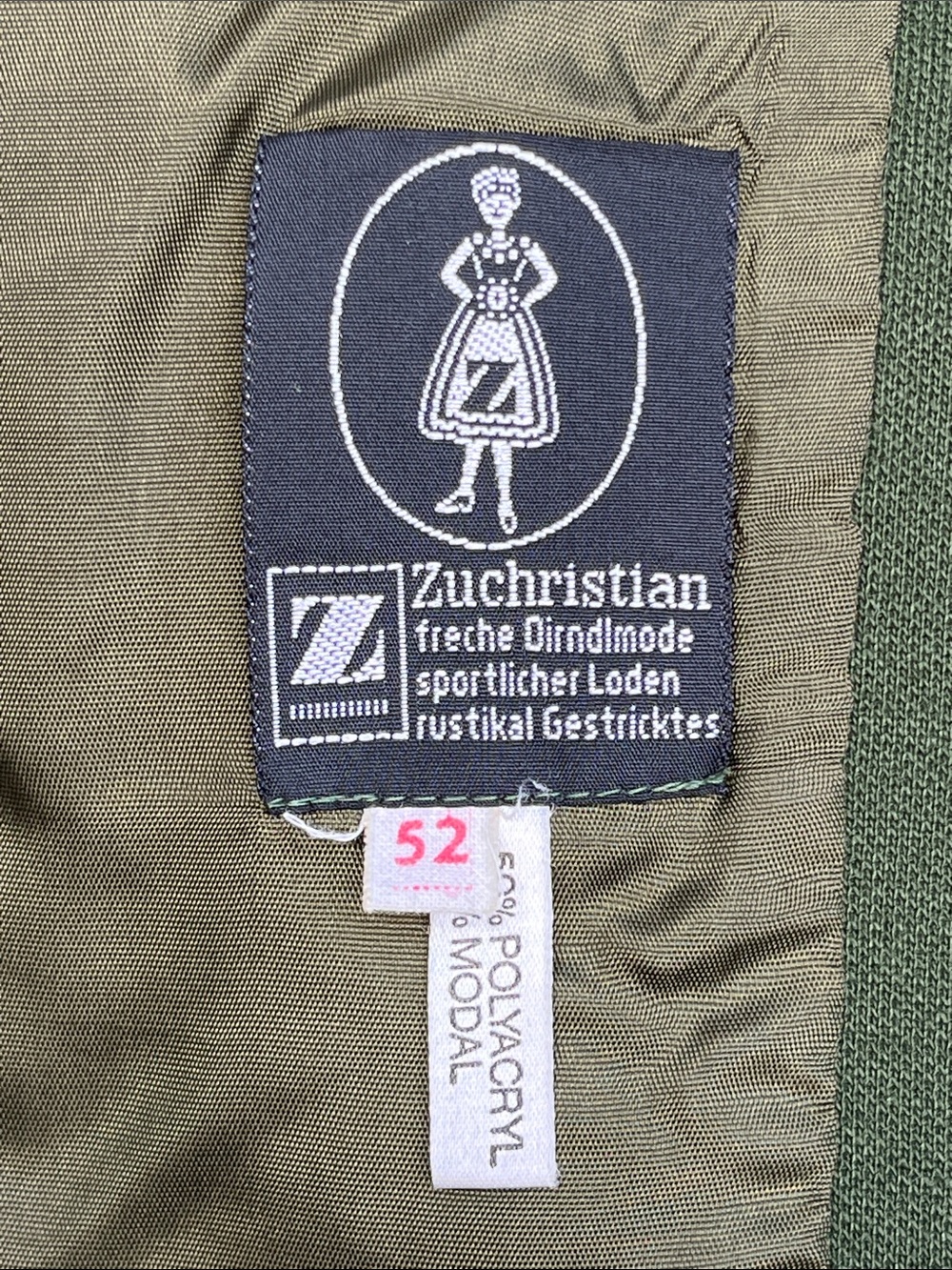 Women's Vintage German Olive Green A-Line Skirt with Matching Jacket - Picture 7 of 8